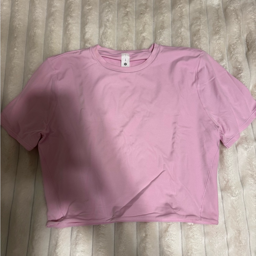 Lululemon Pink Boxy Crop T-Shirt Short Sleeve